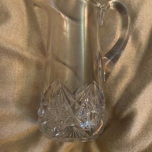 Beautiful vintage heavy cut glass pitcher small